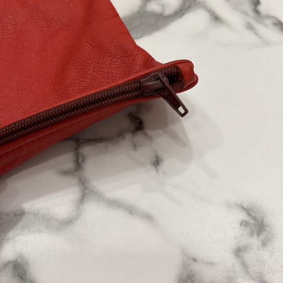 American Apparel leather clutch red 9X 13 - Picture 2 of 5